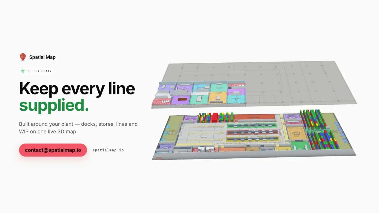 Supply Chain film: “Keep every line supplied” beside the floors of Summit Assembly Plant in 3D